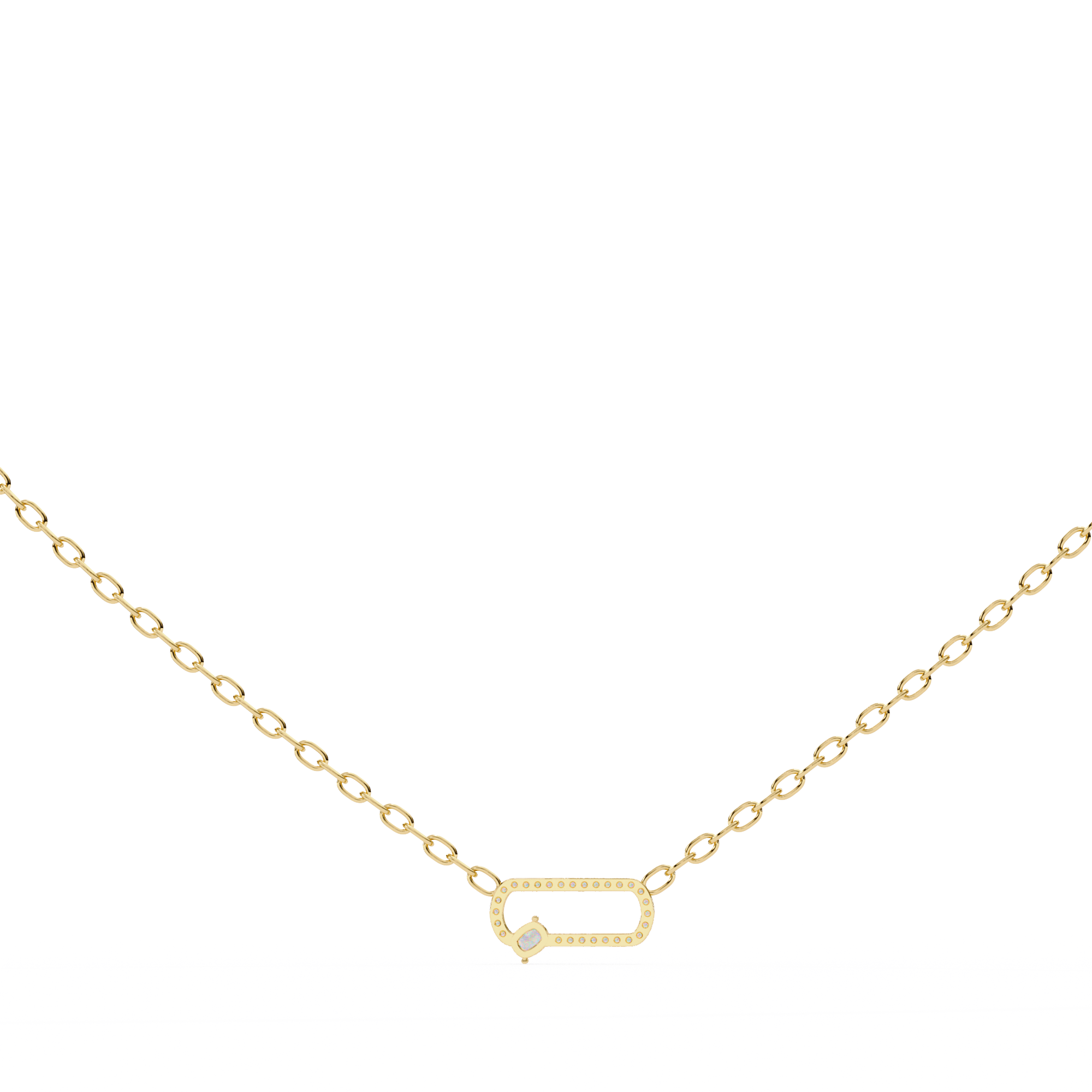 Solitairekart 0.36ct Natural Diamond Geometric Link Pendant-HI Color, VS-SI Clarity